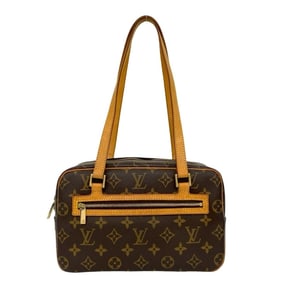 LOUIS VUITTON Cite MM Monogram Leather Semi-Shoulder Bag/Handbag/Tote Bag Brown 1451b