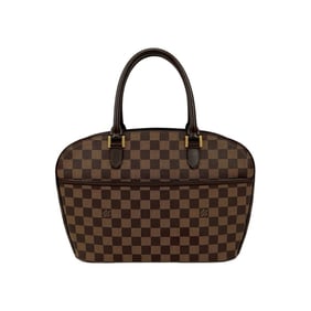LOUIS VUITTON Saria Horizontal Damier Leather Handbag/Mini Boston Bag Brown 75339