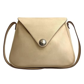 ?E engraved HERMES Christine Taurillon Clemence leather shoulder bag, beige, sacoche, 35829