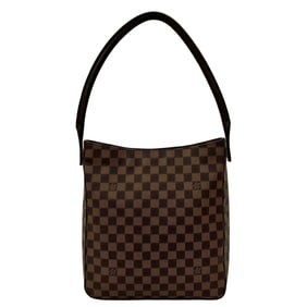 LOUIS VUITTON Louis Vuitton Looping GM Damier Leather One Semi Shoulder Bag Tote Brown 11105