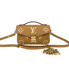 Unused, stored LOUIS VUITTON Pochette Metis EW Monogram Empreinte leather 2-way hand/shoulder bag