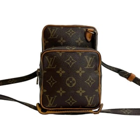 LOUIS VUITTON Amazon Monogram Logo Leather Mini Shoulder Bag/Pochette in Brown (35503)