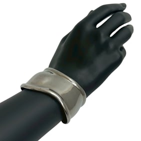 TIFFANY & Co. Tiffany Bone Cuff Bangle Logo Metal Bracelet Silver 79386