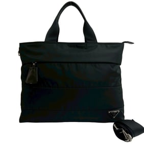 PRADA Prada Triangle Logo Hardware Nylon Leather 2-Way Handbag Shoulder Bag Business Black 78075
