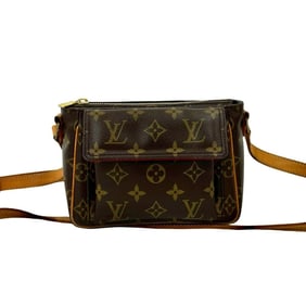 LOUIS VUITTON Viva Cite PM Leather Mini Shoulder Bag/Pochette/Sacoche Brown 40920
