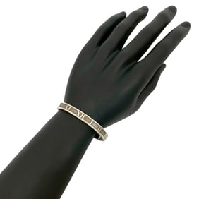 TIFFANY & Co. Tiffany Atlas Bangle Logo Engraved Sterling Silver Bracelet 20605