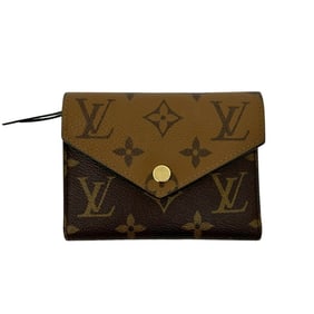 Unused, stored LOUIS VUITTON Portefeuille Victorine Monogram Reverse Leather Tri-fold Wallet, Brown,