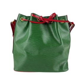 Louis Vuitton Epi Petit Noe Shoulder Bag in Leather, Green, Red, and Gold, Women's, Z7728