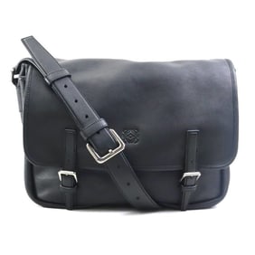 LOEWE Anagram Shoulder Bag in Black and Silver Leather (Men's e61111a)