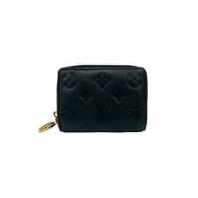 LOUIS VUITTON Louis Vuitton Portefeuille Lou Monogram Empreinte Leather Round Zip Bi-fold Wallet