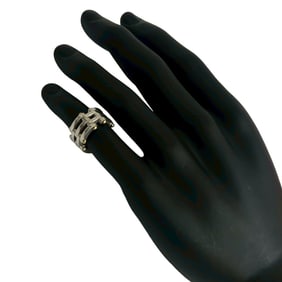 TIFFANY & Co. Tiffany Gate Ring, 925 Sterling Silver, 18K Gold, Size 7, Women's, 73608