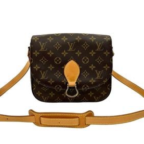 LOUIS VUITTON Saint-Cloud Monogram Leather Shoulder Bag/Pochette/Sacoche Brown 31467