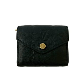 LOUIS VUITTON Louis Vuitton Portefeuille Zoe Monogram Empreinte Leather Tri-fold Mini Wallet Black