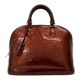 LOUIS VUITTON Alma Vernis Patent Leather Handbag/Boston Bag in Rouge Fauvist 56164
