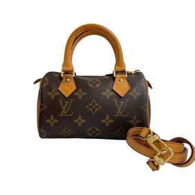 LOUIS VUITTON Mini Speedy Monogram Leather 2-Way Handbag/Shoulder Bag Brown 85275
