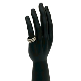 TIFFANY & Co. Tiffany Atlas Grooved Double Line Ring, 925 Sterling Silver, Size 21, 16757