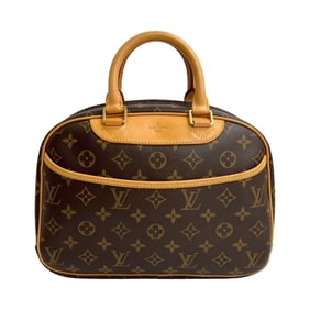 LOUIS VUITTON Trouville Monogram Leather Handbag/Mini Boston Bag, Brown, 26824