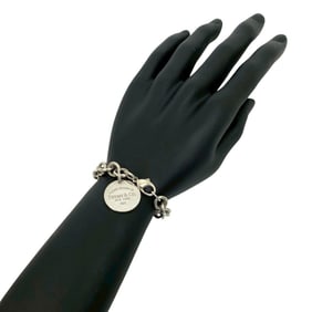 TIFFANY & Co. Tiffany Return to Round Tag Sterling Silver Chain Bracelet, 34803