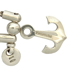 TIFFANY & Co. Tiffany Anchor Key Ring Logo Engraved Sterling Silver 925 Keychain for Men and Women