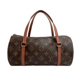 LOUIS VUITTON Papillon Monogram Leather Handbag/Mini Boston Bag Brown 69592
