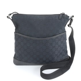 Gucci GG Canvas 145857 Leather Messenger Shoulder Bag in Black for Men