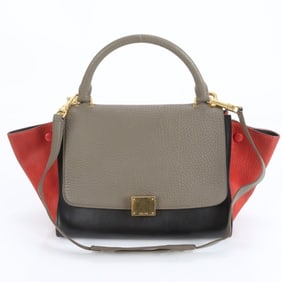 Celine Trapeze Small Leather 2-Way Shoulder Tote Bag for Women