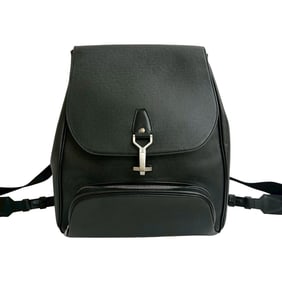 LOUIS VUITTON Cassia Taiga Backpack, Leather and Nylon, Black, 28152