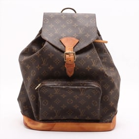 Louis Vuitton Monogram Montsouris MM M51136 Leather Backpack Shoulder Bag for Women