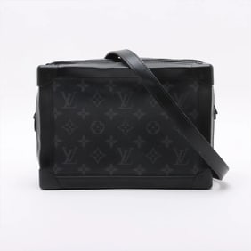 Louis Vuitton Monogram Eclipse Soft Trunk M44730 Shoulder Bag, Black, Men's