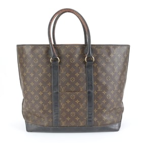 Louis Vuitton Monogram Sac Weekend GM M42420 Leather Tote Bag, Shoulder Brown, Men's
