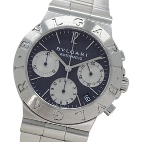 Bvlgari Diagono Sport Chronograph Men's Automatic Watch, Stainless Steel, AT, CH35S, Silver/Black,