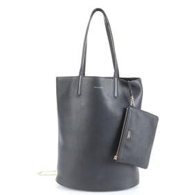 Tiffany leather tote bag with pouch, black, for women