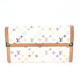 Louis Vuitton Monogram Multicolore Porte Tresor International Leather Long Wallet M92659 Women's
