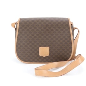 Celine Macadam Crossbody Leather Shoulder Bag, Brown, Women's