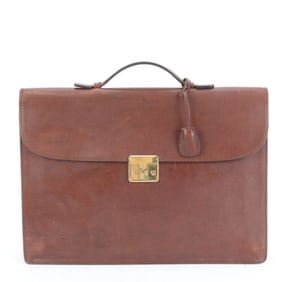 Bottega Veneta leather briefcase tote bag brown men's