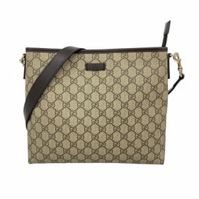 Gucci GG Supreme Shoulder Bag 388924 Brown Champagne Women's