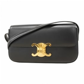 Celine Triomphe Shoulder Bag in Black Leather for Women
