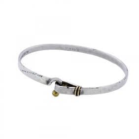 Tiffany Bangle Hook & Eye 18KYG Yellow Gold Silver 925 Women's