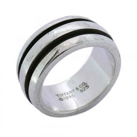 Tiffany ring, grooved double line, silver 925, size 11.5, women's