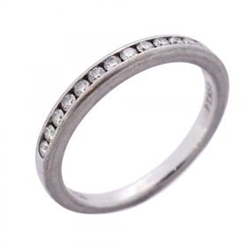 Tiffany Ring, Channel Setting, Half Eternity, Pt950 Platinum, Diamond, Size 7.5, Women's