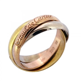 Cartier Trinity Ring, 18K Yellow Gold, White Pink #53, Women's