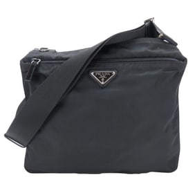 Prada Shoulder Bag Nylon Black Triangle Plate Women's Men's PRADA