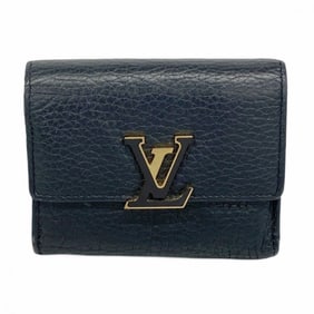 Louis Vuitton Tri-fold Wallet, Taurillon Portefeuille Capucines XS, M68587, Noir, Hot Pink, Women's,