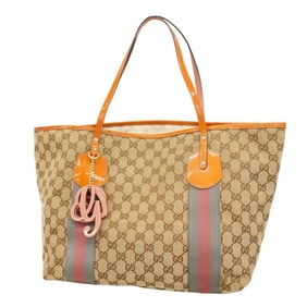 Gucci GG Canvas Tote Bag 211970 Beige Orange Champagne Women's P1731755