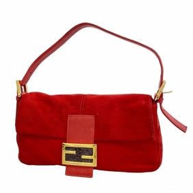 Fendi Mamma Bucket Handbag in Red Suede for Women, P1731575