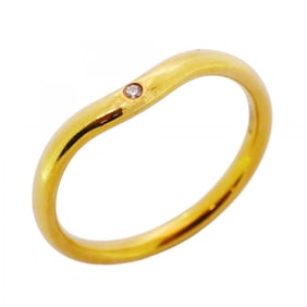 Tiffany & Co. Ring, Curved Band, 1PD, 18KYG Yellow Gold, Diamond, Size 11.5, Women's, P1727378
