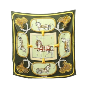 Hermes Hermès Carré 90 Grand Apparatus Silk Scarf for Women in Multicolored Green
