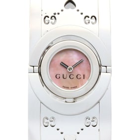Gucci Twirl Heart Bangle Watch, Stainless Steel, Women's, Pink, Pink Shell, 112