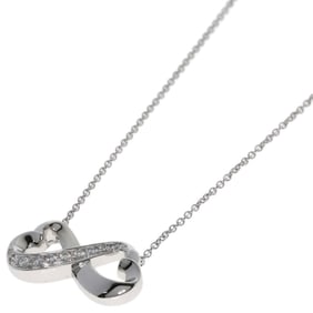 Tiffany Double Loving Heart Diamond Necklace in 18K White Gold for Women