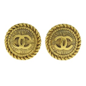Chanel Coco Mark Metal Earrings for Women